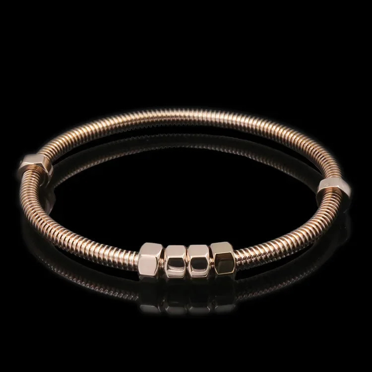 Trendy Stainless Steel Steel Couple Bracelets Hexagonal Screw Unisex Fashionable Jewelry Accessories 260113