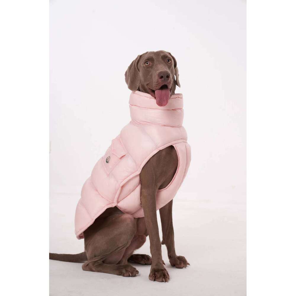 Famous brand Baby Pink Girl Winter Warm High Collar Pet Clothes Adjustable Down Coat Vest Female Dog Jacket pupakaIK