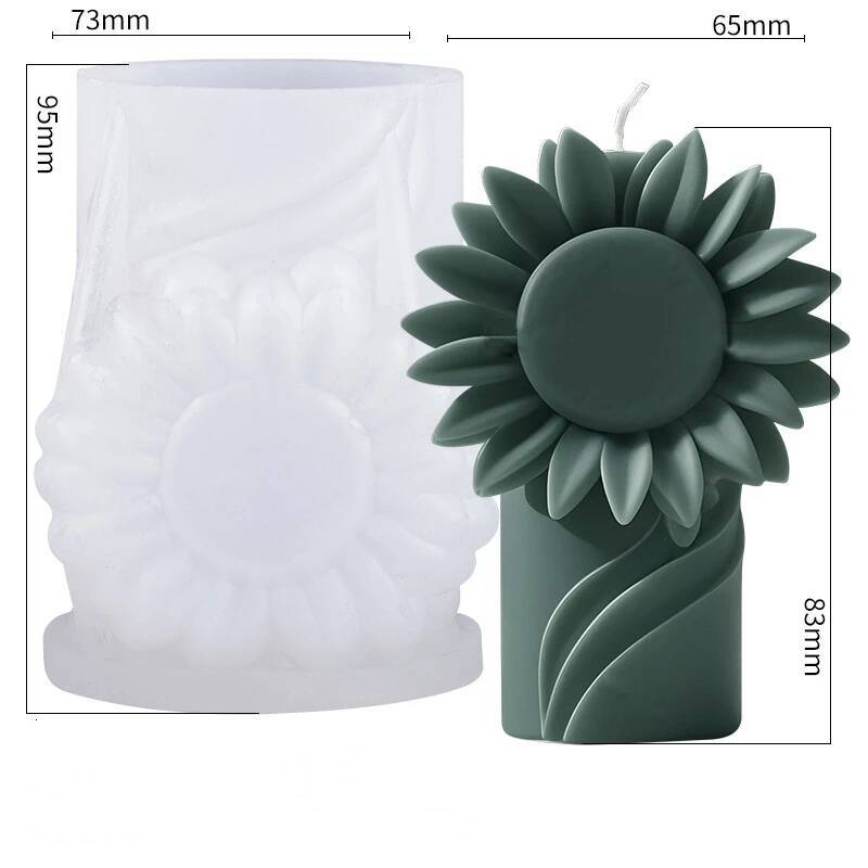 Bestseller Valentine's Day Aroma DIY Sunflower Creative Diffuser Candle Ornament Silicone Mold For Handmade Gift ddmytues