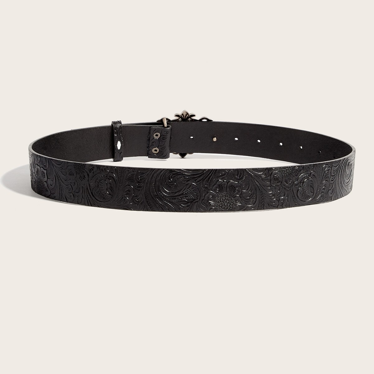 Luxury Brand Designer Belt Western Style Fashion Versatile New Unisex Embossed Floral Belt Women's Unique Belt Artistic Retro Belt