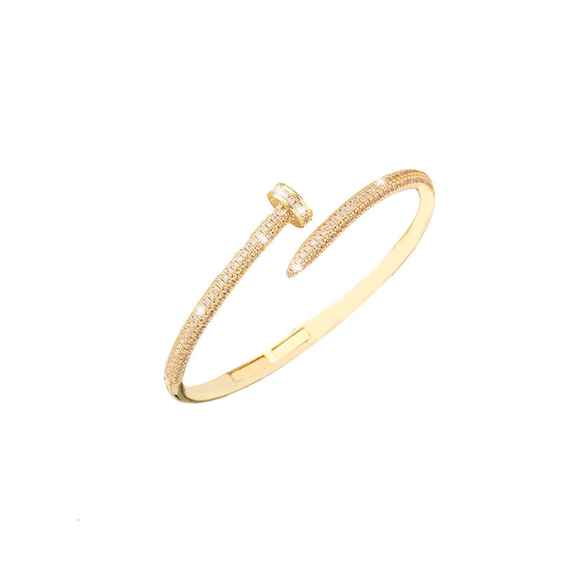 New Light Micro Luxury Inlaid Zircon Super Shiny Nail Open Hot Sale Fashionable Versatile Bracelet