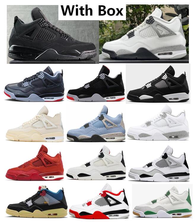 Best Quality Men Basketball Shoes Black Cat White Cement Sail Bred Pine Green Navy Brick By Brick Fire Red Military Black Sports Sneakers