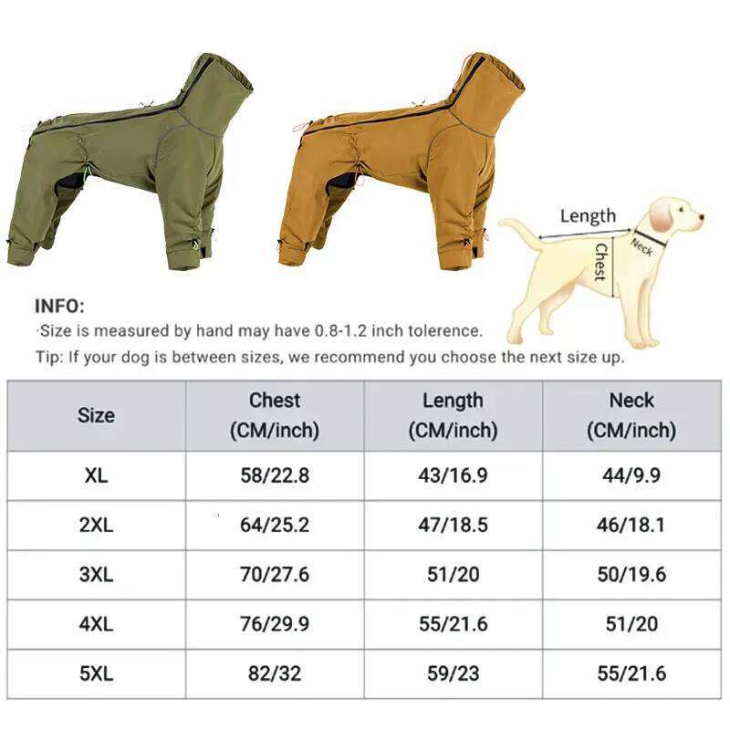 Famous brand Large Waterproof Winter Jumpsuit High Neck Full Coverage Outdoor Windproof Reflective Coat with Fleece Lining Dog Jacket pupakaIK