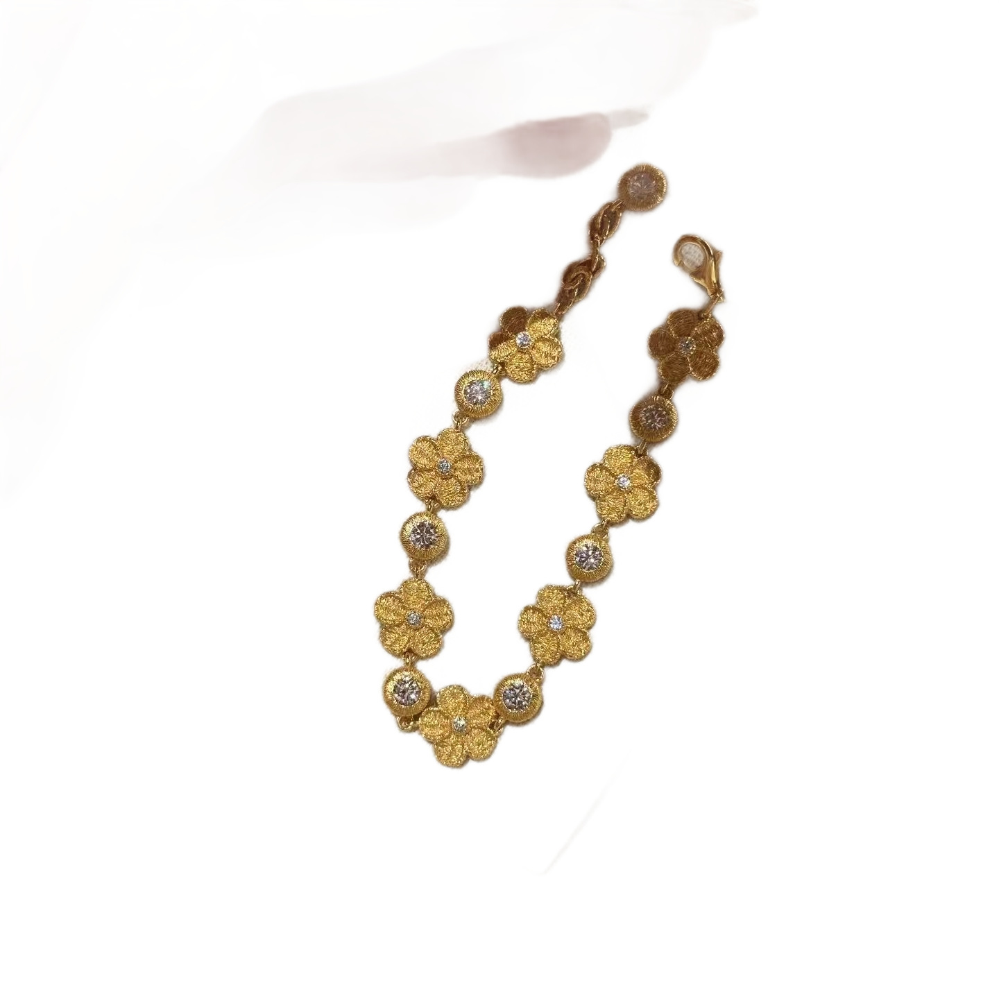 Hot-Selling Embroidered Small Gold Ancient Method gold Brushed Bubble Diamond Flower Bracelet Niche Design - view 6