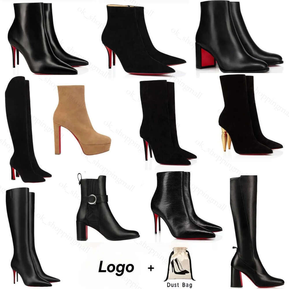 Boots Designer Booties Women Brand Red Heels Woman Dress Shoes Shiny Toe High Heels 8cm 10cm 12cm Stiletto Genuine Leather Boots Pumps with Dust Bag