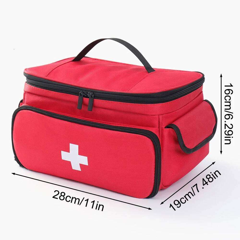 High-Capacity Portable First Aid Kit, Travel Medicine And Medication Storage Bag Oxford Cloth Organizer Box Emergency Survival 26Y0118