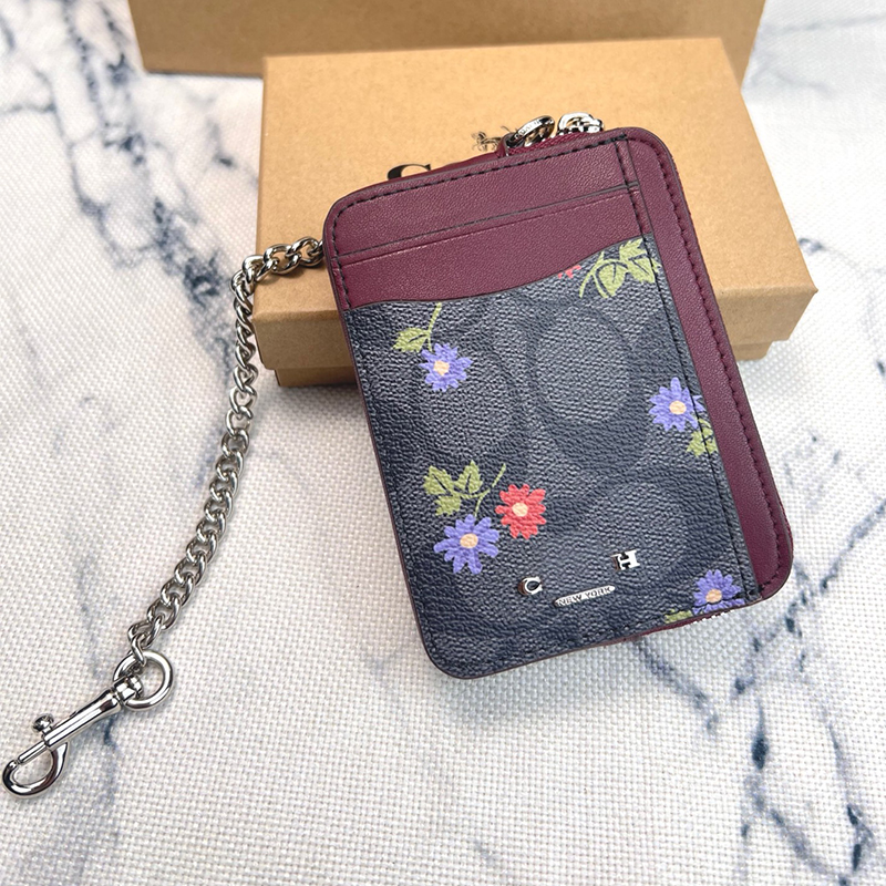 pink keychain wallet Designer Keychain Luxury Leather Keyring for Women & Unisex - Floral Cherry Pattern Bag Charm with Mini Purse Pendant, Fashion Key Chain Gift Set