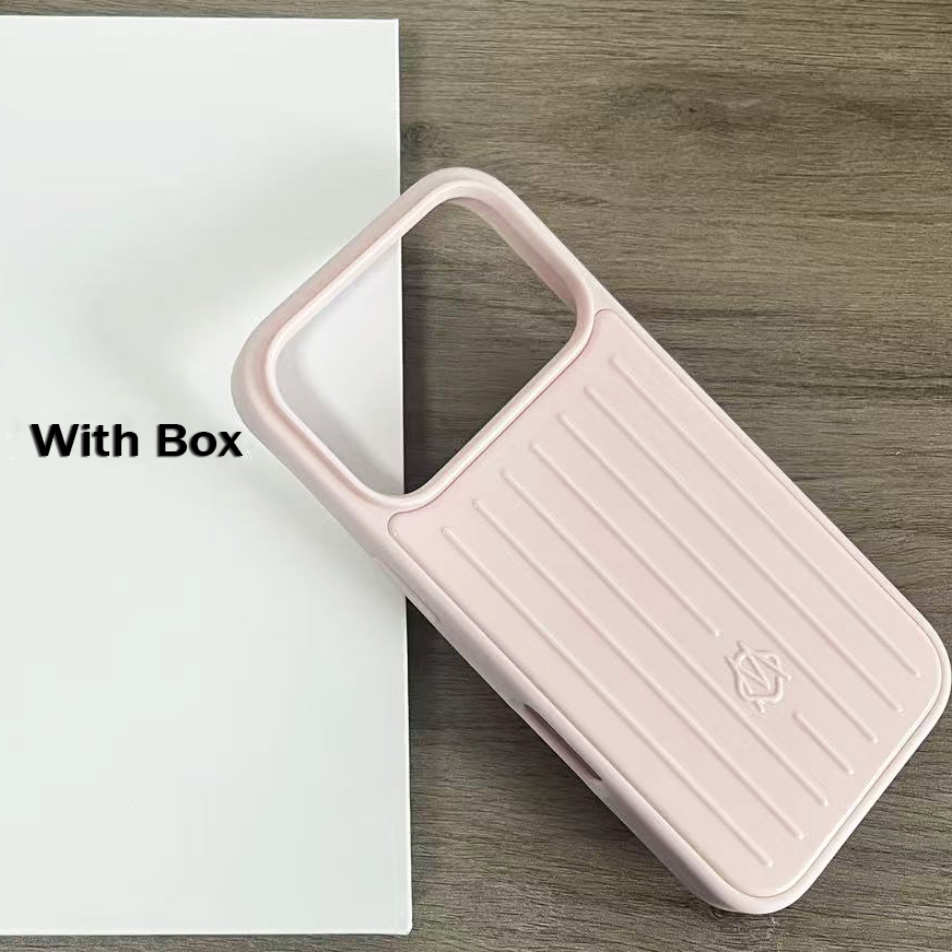 pink Phone Case Suitcase Designer iPhone Case for iPhone 17 Pro Max 16 15 14 13 12 Polycarbonate Aluminum Alloy MagSafe Weave Cover Coque Funda Titanium with box