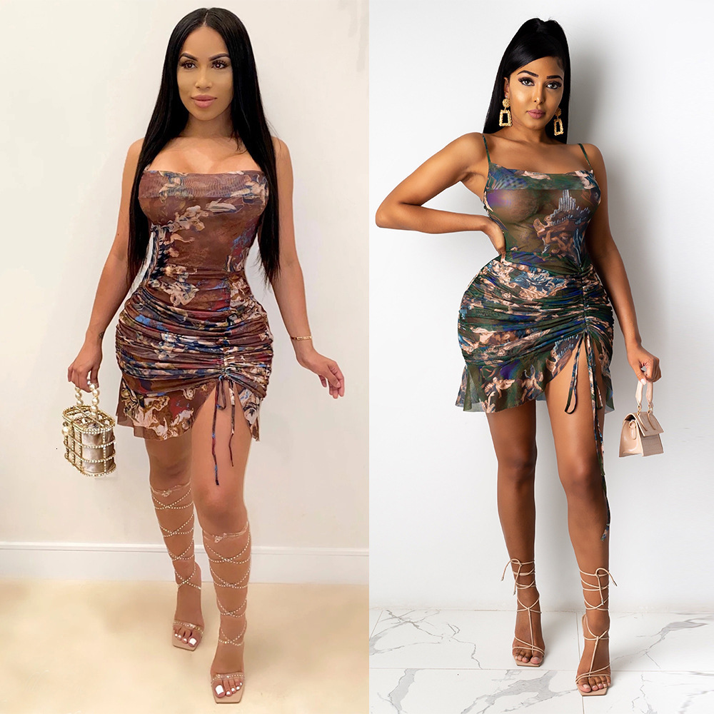 Women Long Sleeve Renaissance Printed Dress Lace Upfront Bodyon Dresses 210702