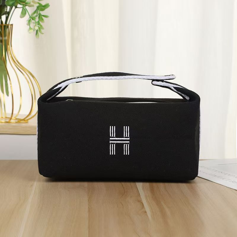 H Canvas Bag Portable Cosmetic Bag Receive Large Capacity To Protect Skin To Taste The Portable Travel Toiletry Bags Out Fashion