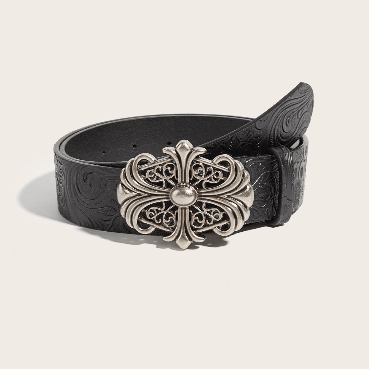 Luxury Brand Designer Belt Western Style Fashion Versatile New Unisex Embossed Floral Belt Women's Unique Belt Artistic Retro Belt