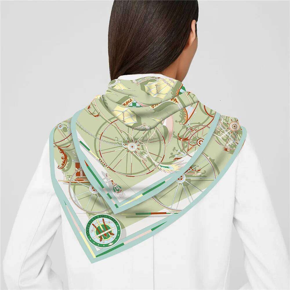 90Cm Square Women's Design Twill Silk Shawl Blanket, Luxurious Bandana Fashion Scarf, Headscarf Blanket