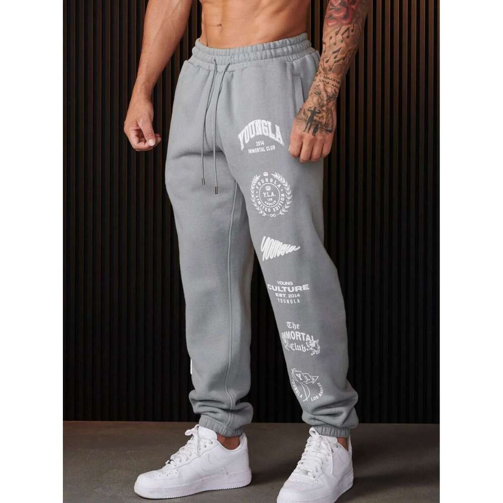 Mens Sweatpants Streetwear Flame Wolf Skull Casual Loose Gym Joggers 2025 Summer Cotton Breathable X2506251