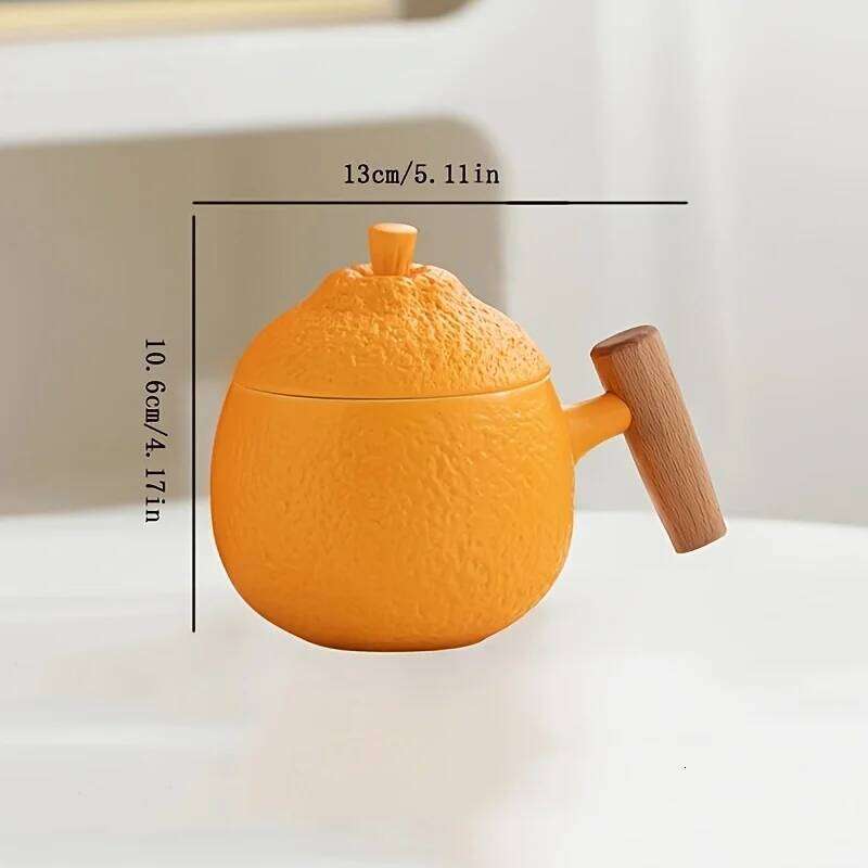 Orange Design Ceramic Coffee Cup Large Capacity Cute Mugs Attractive Appearance Tea Cups for Daily Use