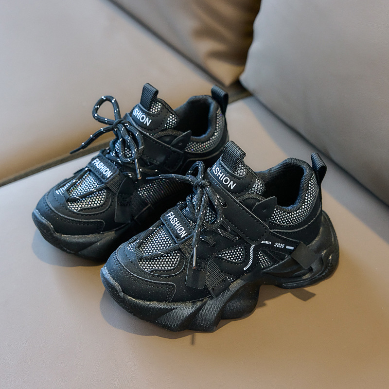 Children Chunky Platform Sneaker Stripe Designer Thick Sole Boy Shoes Fashion Plaid Girl Breathable Vulcanized Shoes Kids