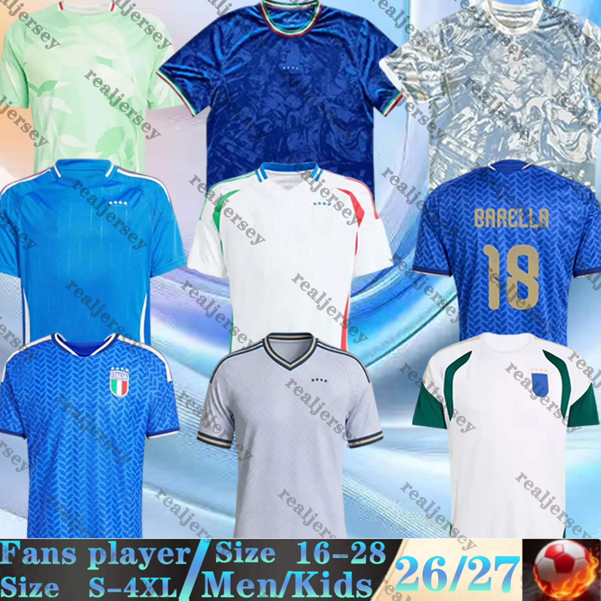 2026 2027 italy World Cup soccer jerseys RASPADORI Orsolini Tonali 25 26 27 football shirt away home RETEGUI BARELLA FRATTESI PELLEGRINI italys men Uniforms kids kit