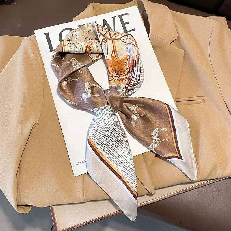 Women's Fashion Scarf Shawl Horse Printed Silk Satin Headscarf Women's Shawl Women's Scarf Blanket