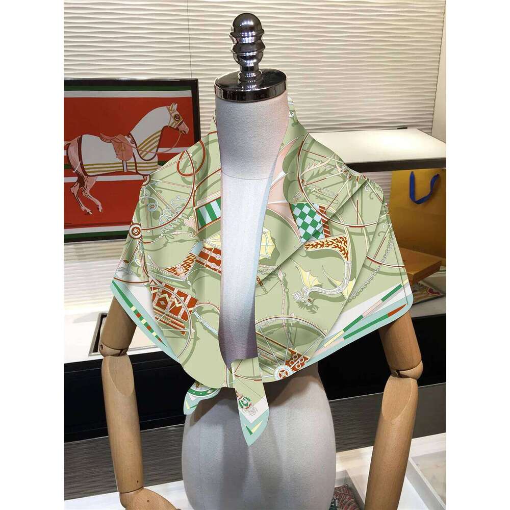 90Cm Square Women's Design Twill Silk Shawl Blanket, Luxurious Bandana Fashion Scarf, Headscarf Blanket
