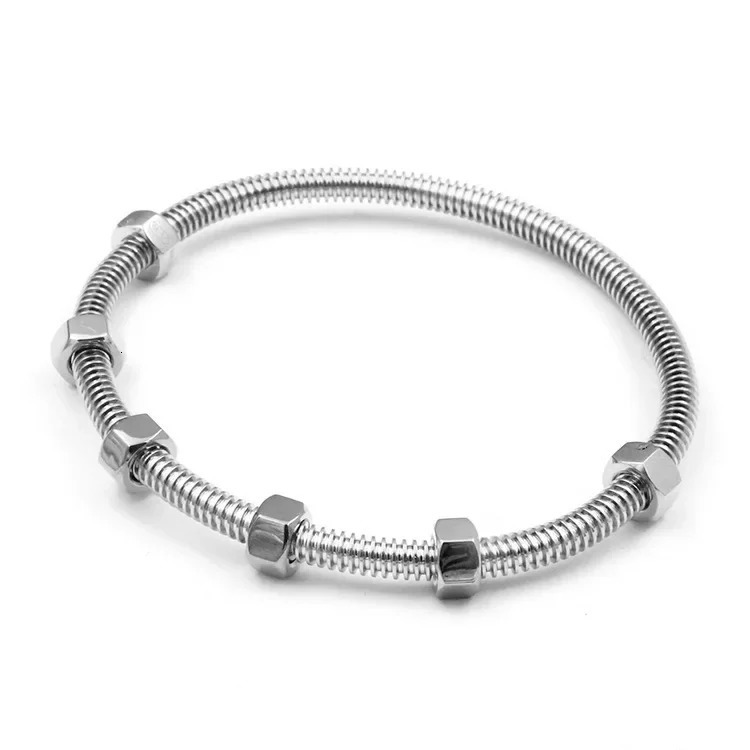 Trendy Stainless Steel Steel Couple Bracelets Hexagonal Screw Unisex Fashionable Jewelry Accessories 260113