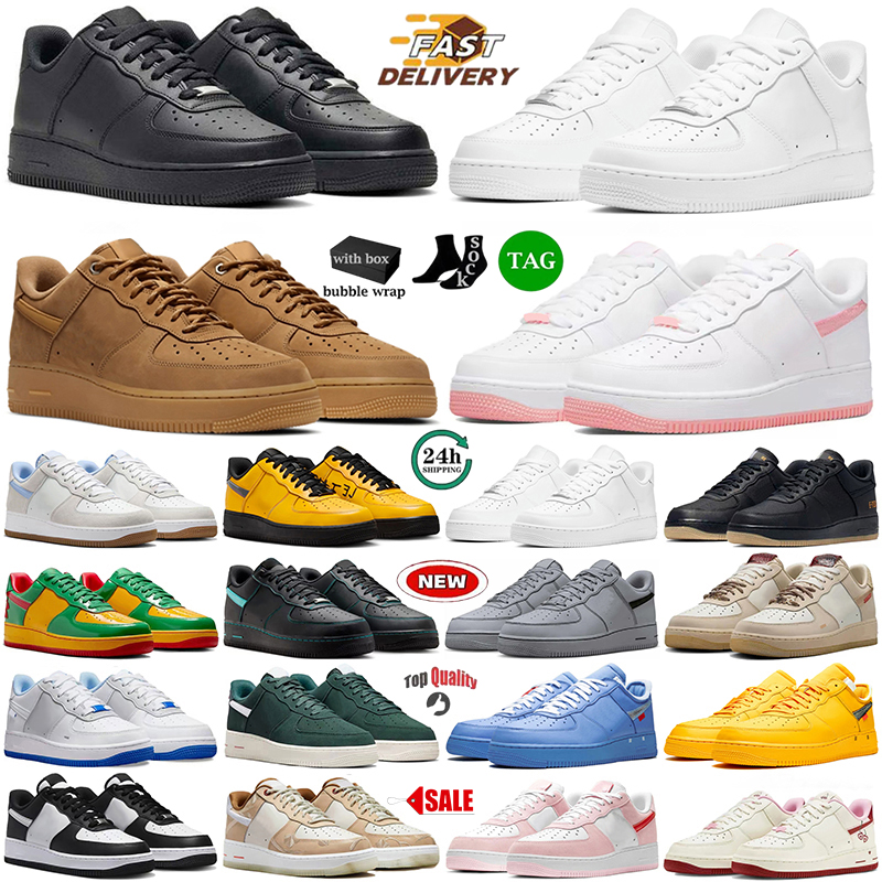 2026 designer 1 One Sneaker mens fashion af1s sneakers trainers classic black white blue yellow pink green grey beige man womens skate shoes casual shoes with box
