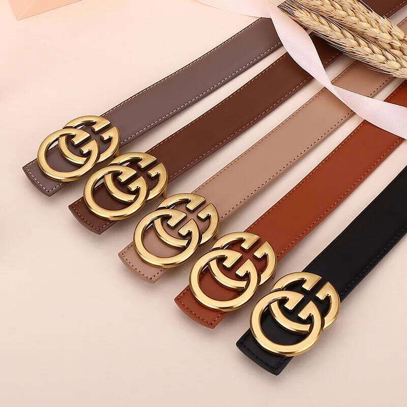 Ladies genuine leather belt, versatile decoration for business casual wear, simple and fashionable, with a high-end feel. 26H0119