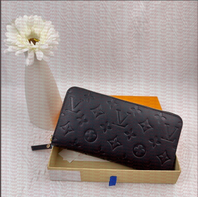 Luxury Fashion women clutch long lvslys wallet Embossing pu leather single zipper designer Men louisities vittonnwallets classical coin purse card holder purses