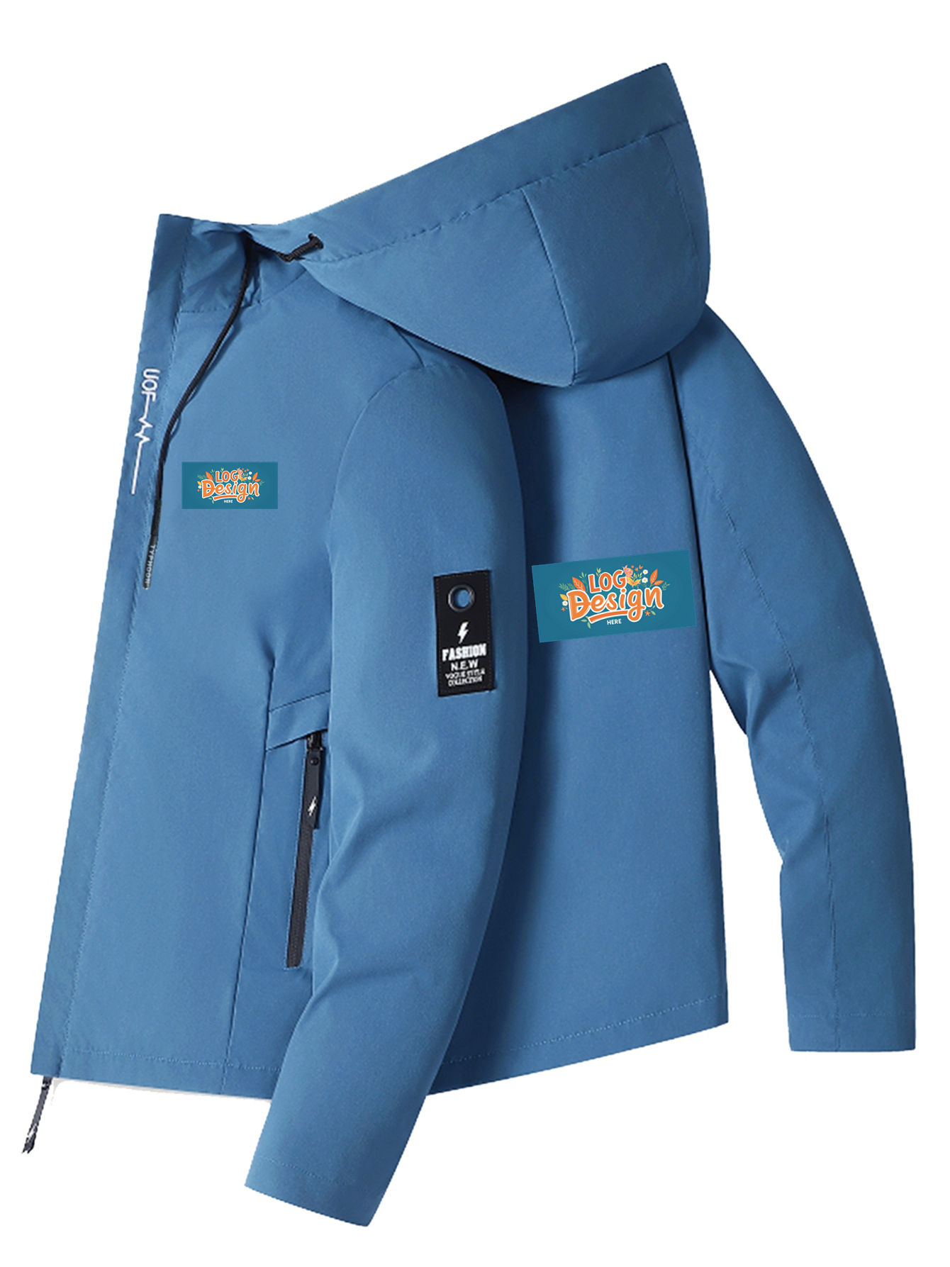 Men's Hooded Jacket for Autumn Trendy Casual Clothing with Customizable Logo Pattern