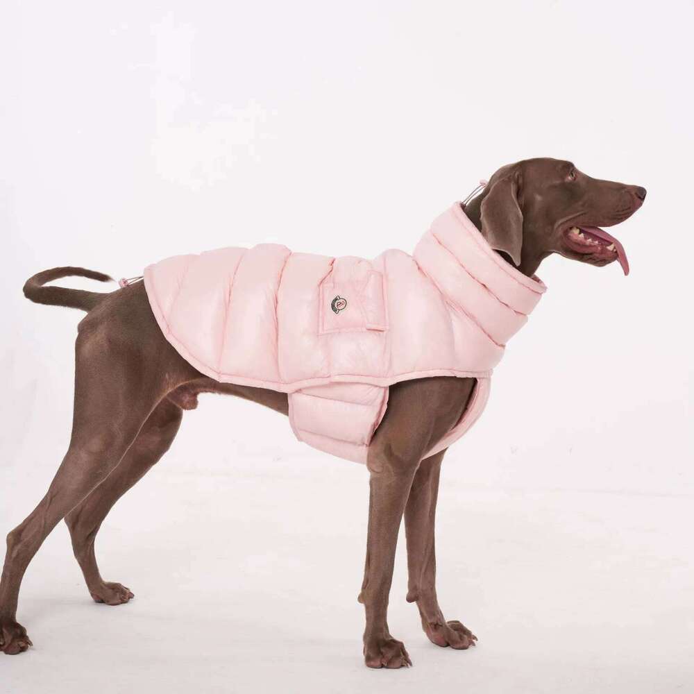 Famous brand Baby Pink Girl Winter Warm High Collar Pet Clothes Adjustable Down Coat Vest Female Dog Jacket pupakaIK
