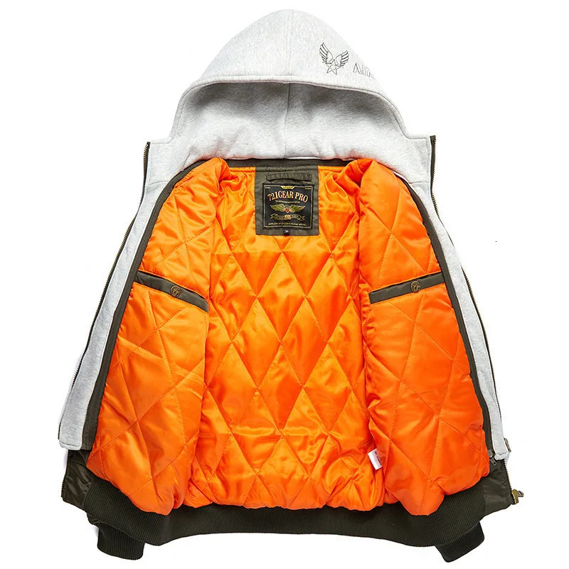 Winter Thick Hooded Bomber Jacket Men Military Windbreaker Multipocket Air Force Coats Male Autumn Streetwear Baseball Jackets 260114
