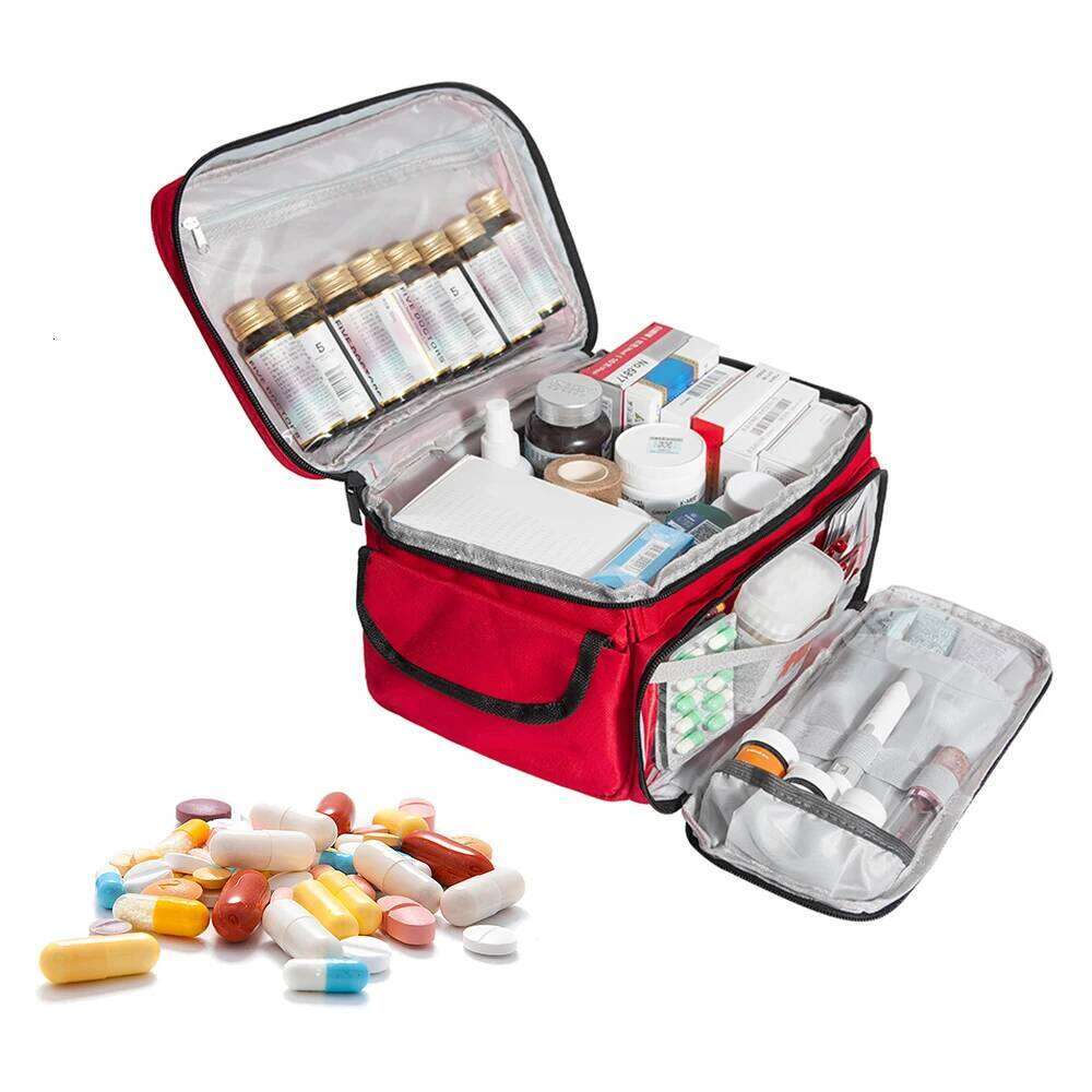 High-Capacity Portable First Aid Kit, Travel Medicine And Medication Storage Bag Oxford Cloth Organizer Box Emergency Survival 26Y0118