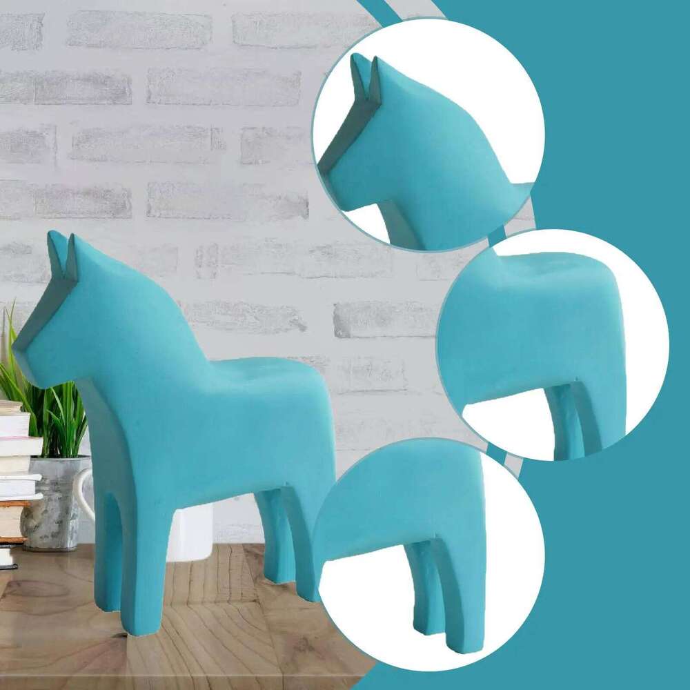 Swedish Dala Horse & Sculpture Wooden Hand Carved Decorative Creative Elegant Gift Collection Figurine for Holiday Home Shelf