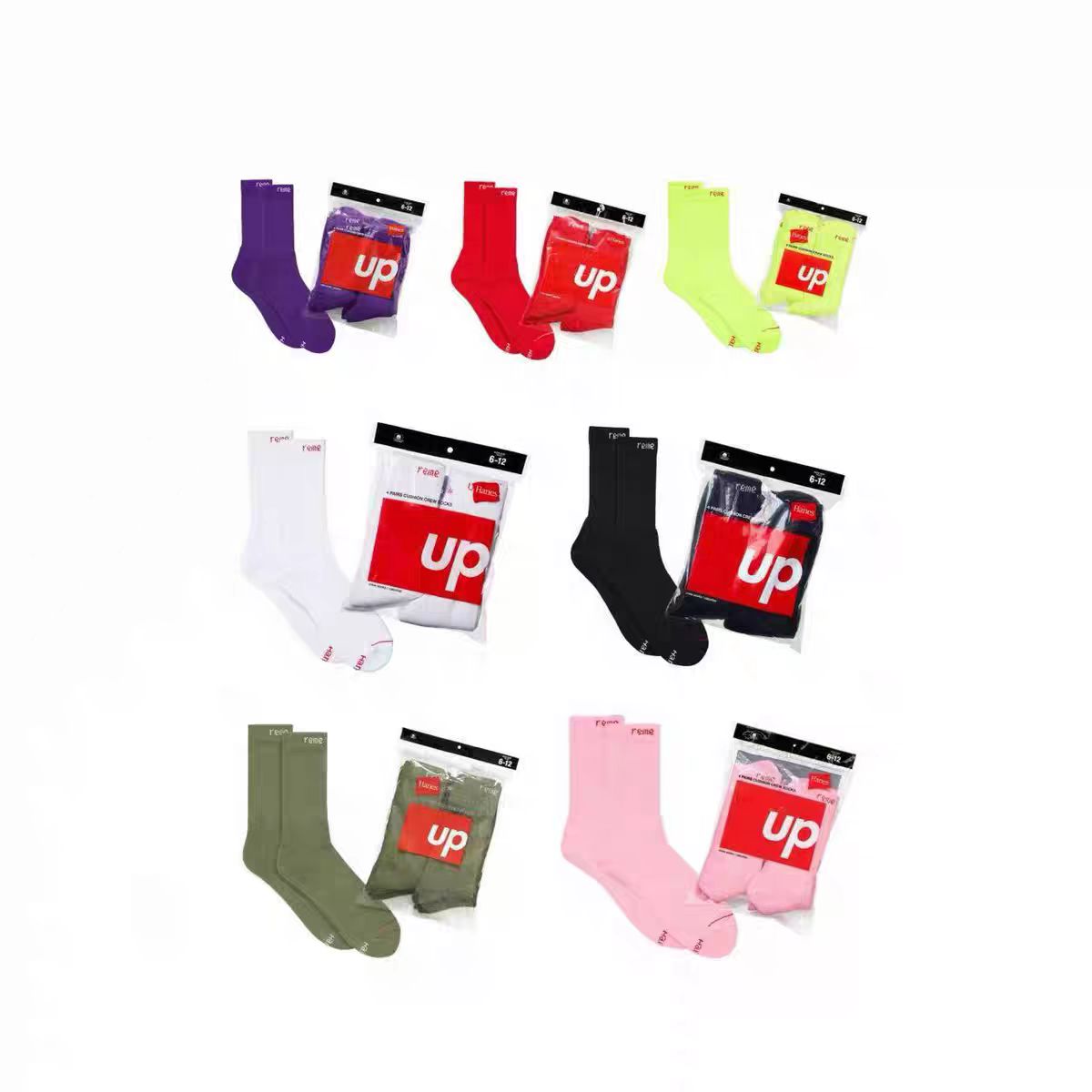4 pairs of classic, pure cotton, towel-backed athletic socks suitable for both men and women, featuring long-leg, casual, and trendy designs.