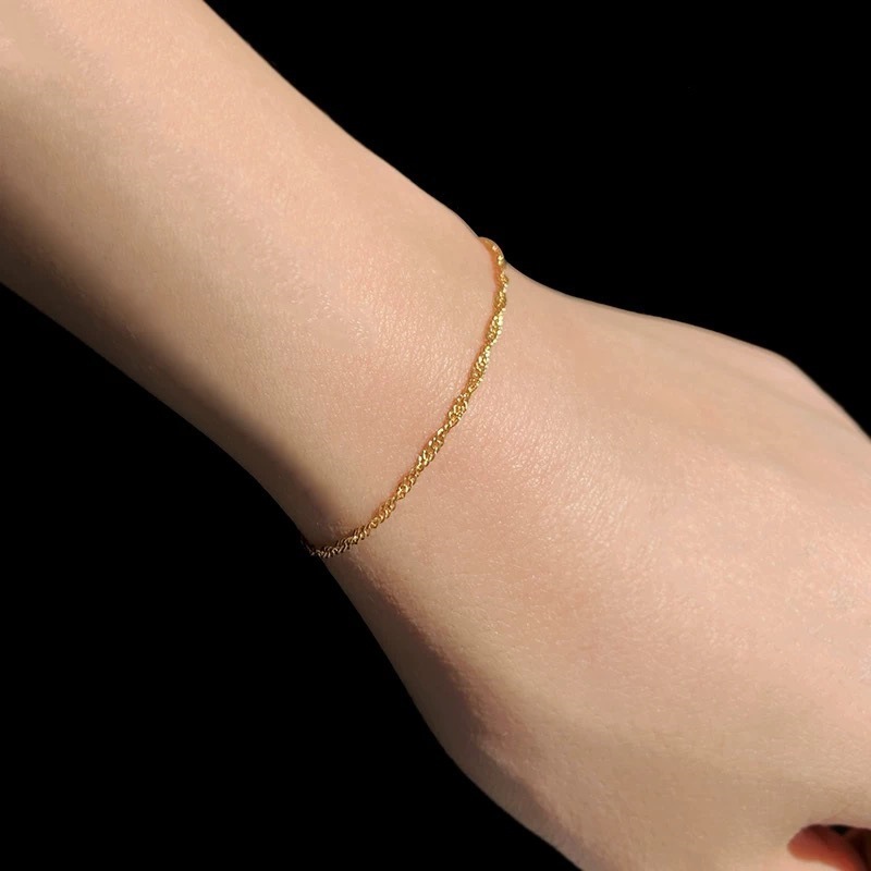 Charm Bracelets 14K Gold Filled Singapore Chain Bracelet Minimal Bracelet Handmade Jewelry Tarnish Resistant Jewelry Hypoallergenic Bracelets 231218
