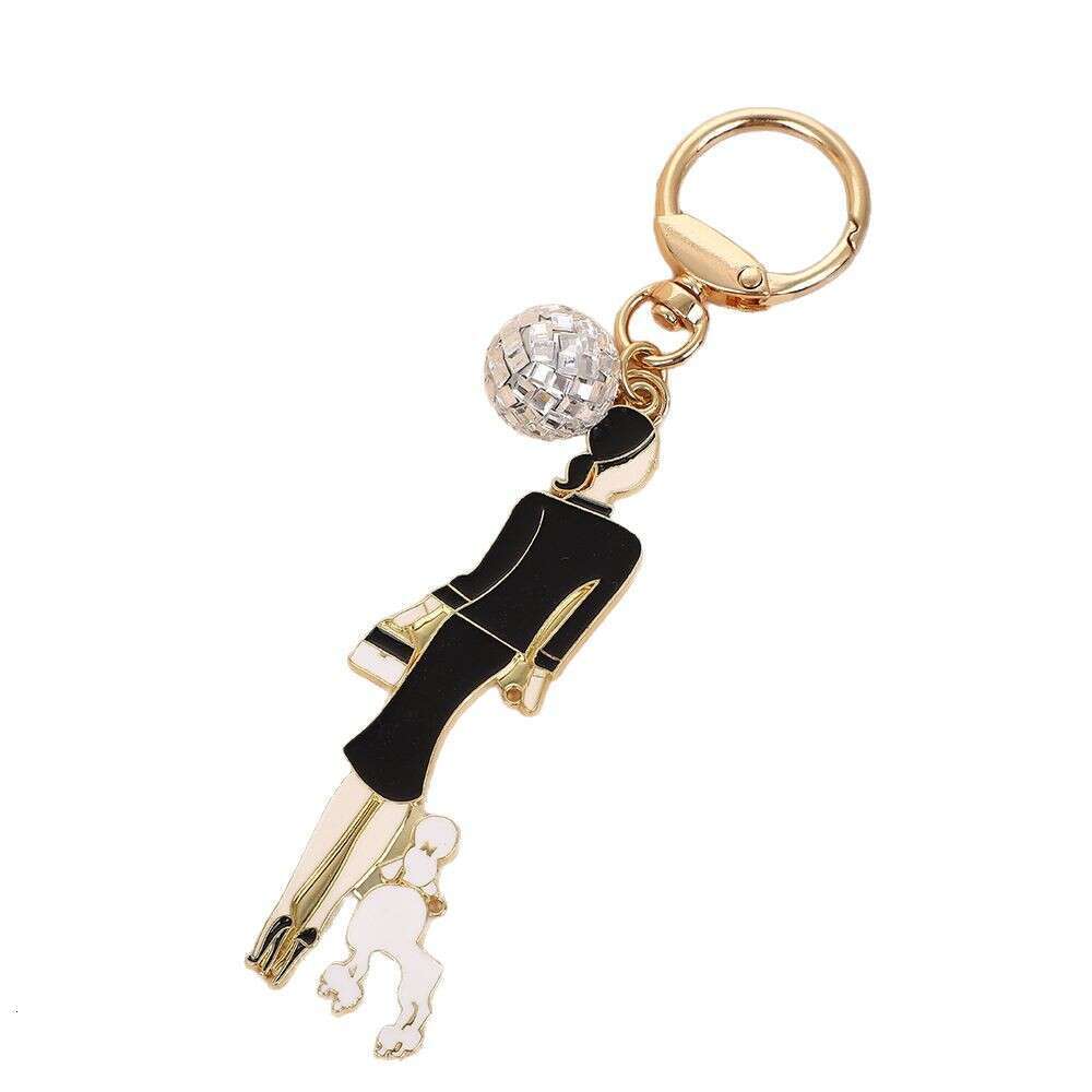 Elegant Bag Charm Keychain Camellia & Number 5 Pendant for Women Handbag & Car Decoration