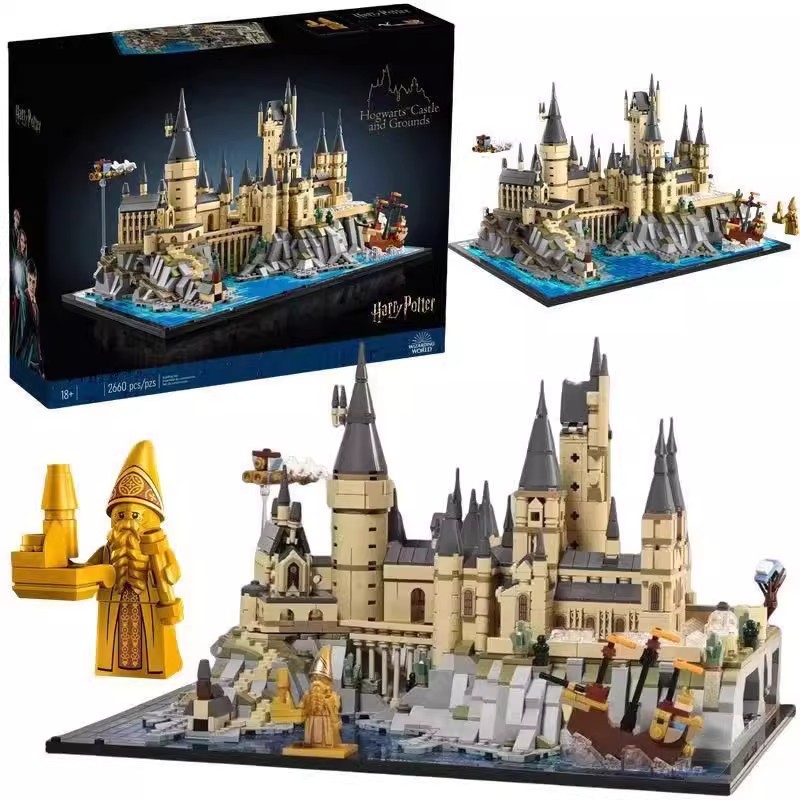 76419 Harry Potter Hogwarts Castle And Courtyard Building Set Model Street Scene Toy