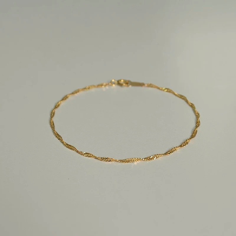 Charm Bracelets 14K Gold Filled Singapore Chain Bracelet Minimal Bracelet Handmade Jewelry Tarnish Resistant Jewelry Hypoallergenic Bracelets 231218