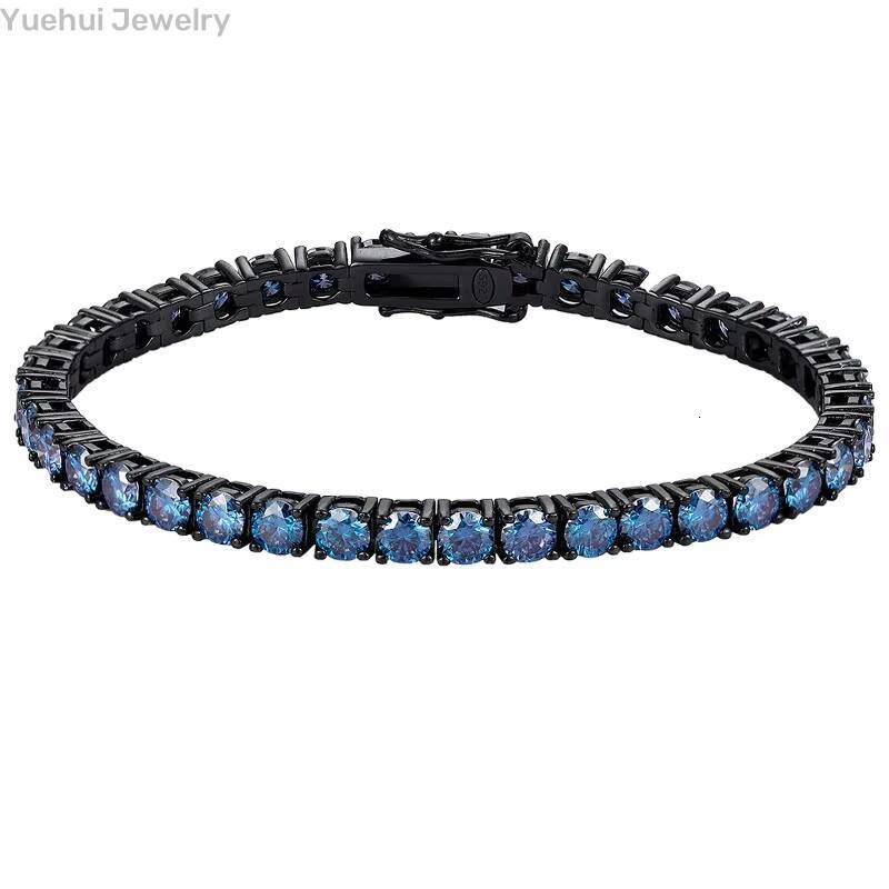 Dainty Womens Wholesale Mens Silver Cuban Couple Blue Tennis Moissanite Bracelet for Events