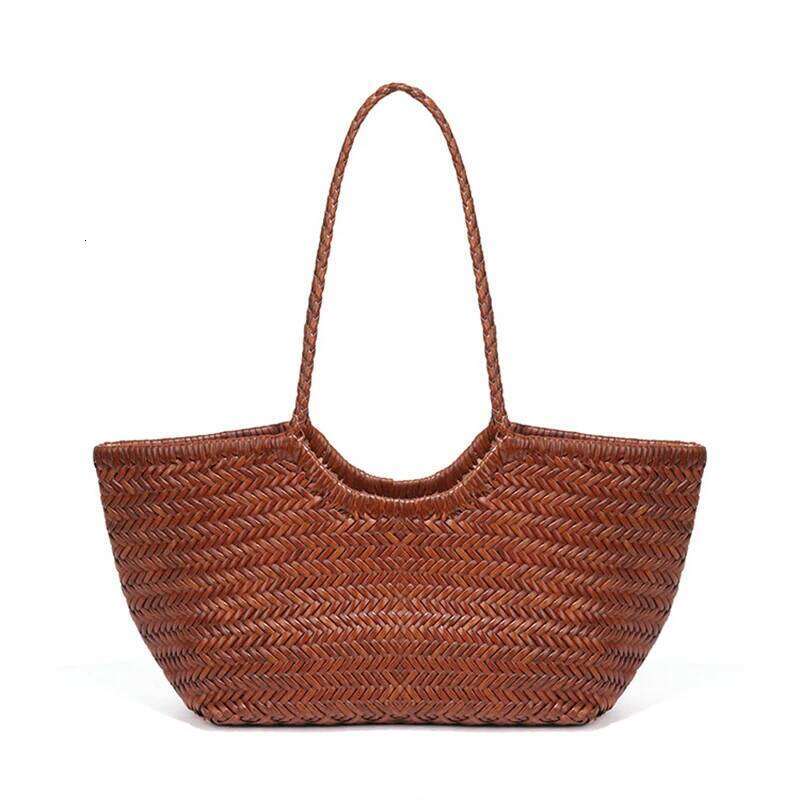Genuine Leather Hand-Woven Vintage Tote New Classic Design Cowhide Shoulder Women's Spring Summer French Bucket Bag Suotong260119