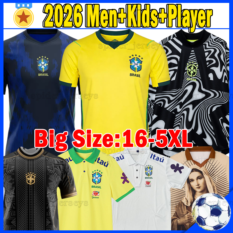 XXXL 4XL 2026 brazil RODRYGO soccer jerseys VINI JR ESTEVAO LUIZ HENRIQUE 26 27 Player version football shirts BRUNO G. CUNHA L.PAQUETA brasil Women jersey kids kits