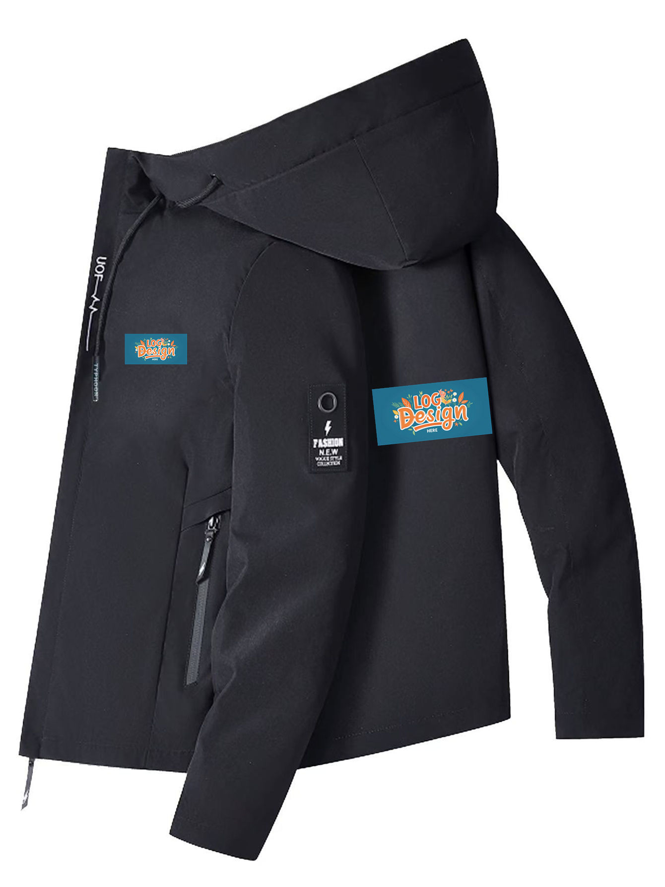 Men's Hooded Jacket for Autumn Trendy Casual Clothing with Customizable Logo Pattern