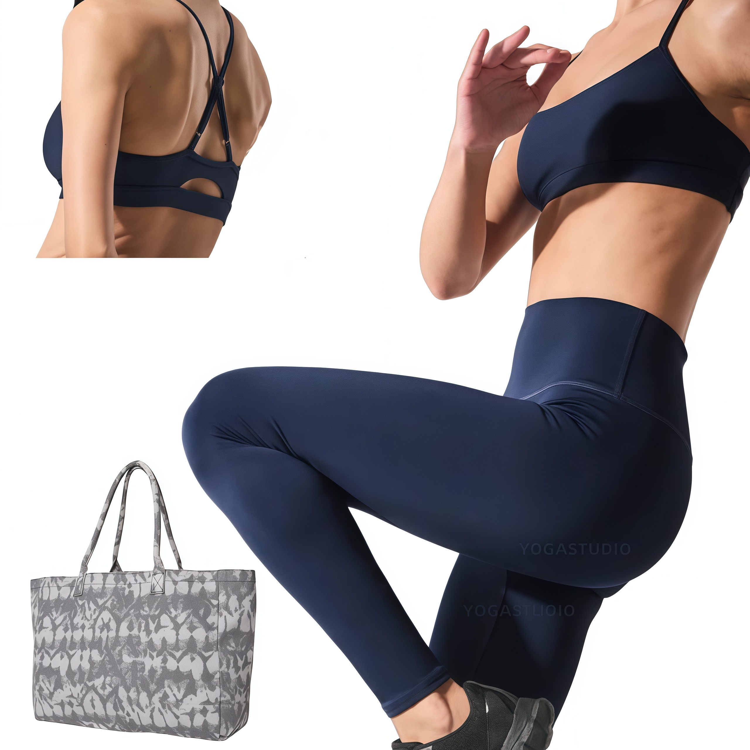 Alosetitys Women Set:Splendor Bra And Airlift Intrigue Bra+Legging And Suit Up Trouser(Regular) Suitable For Sports And Bag In Stock at US Warehouse