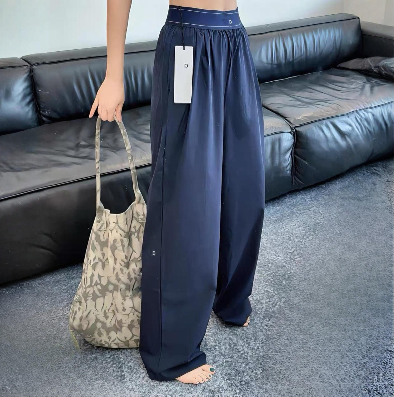 Designer Womens Yoga Pants Wide-Leg tight oversized leggings Sweatpants Full Length High Waist Loose Casual Straight Align Leg Trousers with Pockets Bags