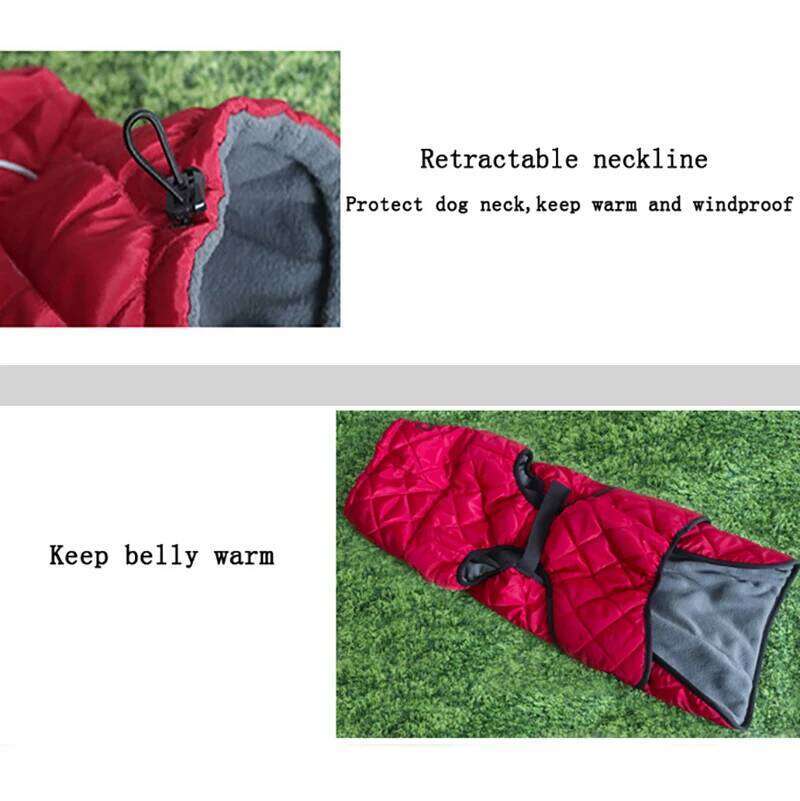 Famous brand Outdoor Jacket Waterproof Dog Clothes Vest Winter Warm Cotton Clothing for Large Middle Dogs Labrador red black pupakaIK