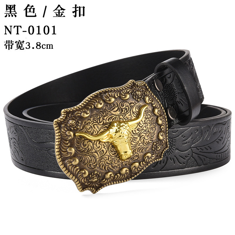 A mens and womens casual retro belt Western style PU leather belt with metal buckle suitable for daily work wear 251110