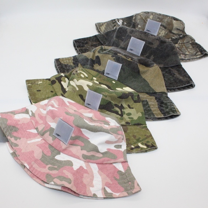 Designer Washed Vintage Camouflage Outdoor Climbing Sunscreen Fisherman Hat Sunshade Hat Summer Training Bucket Hat