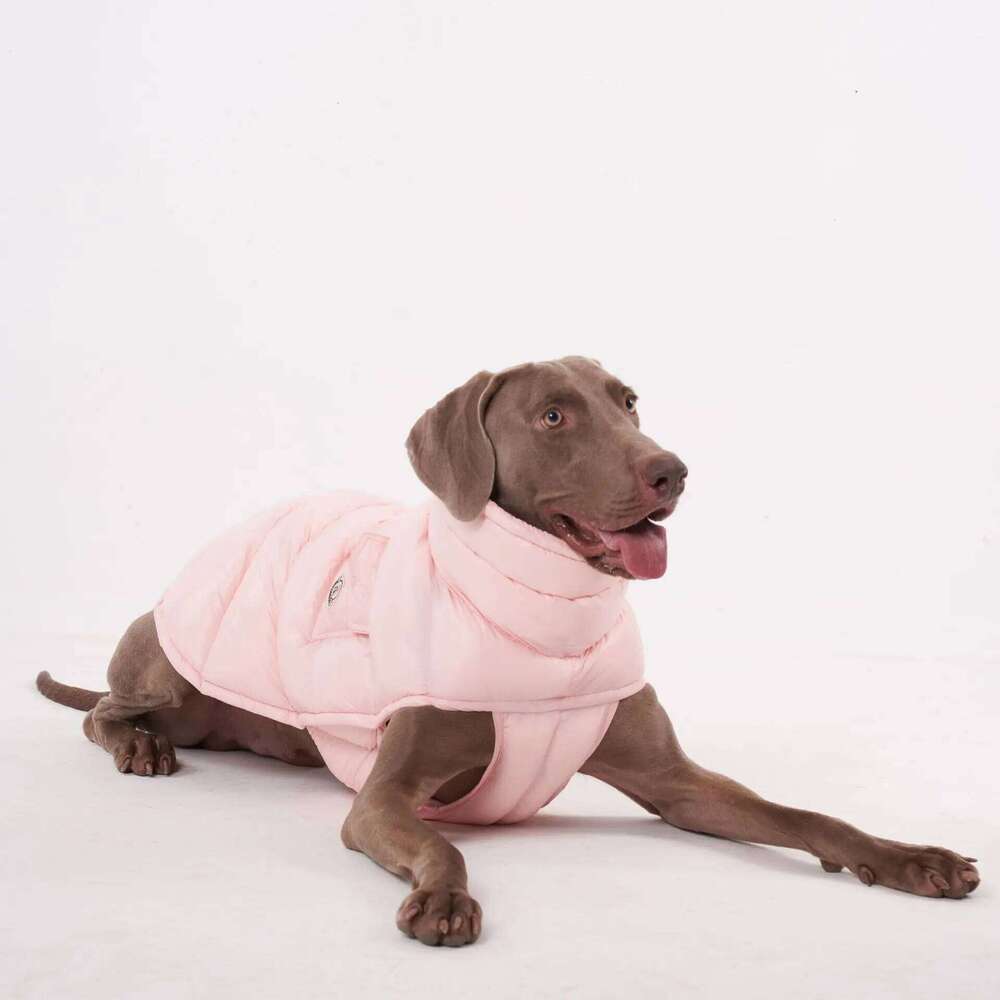 Famous brand Baby Pink Girl Winter Warm High Collar Pet Clothes Adjustable Down Coat Vest Female Dog Jacket pupakaIK