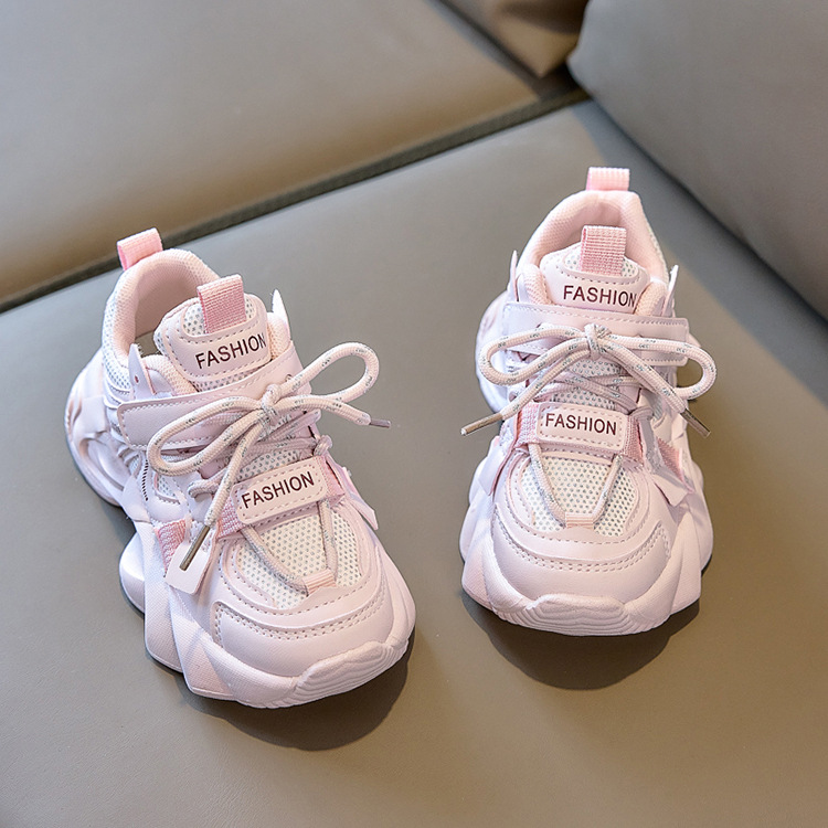 Children Chunky Platform Sneaker Stripe Designer Thick Sole Boy Shoes Fashion Plaid Girl Breathable Vulcanized Shoes Kids