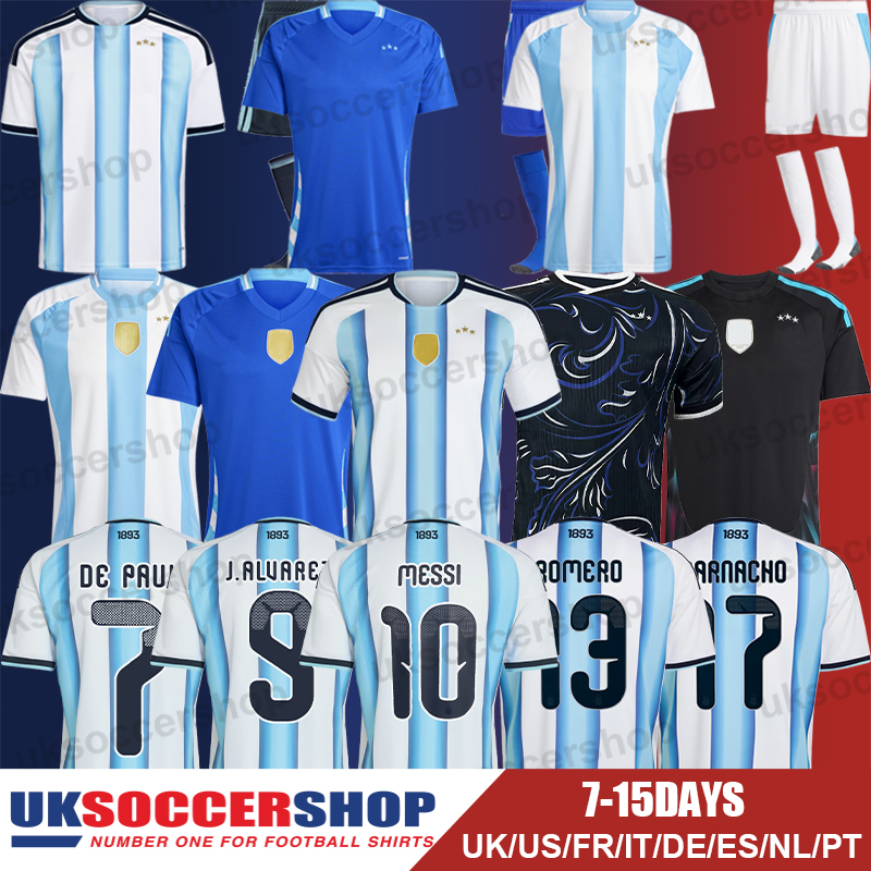 Argentina Football Jersey World Cup 2026 Soccer Jerseys Retro Football Shirts Tops Kits Men Kids Women Pre Match 3XL 4XL