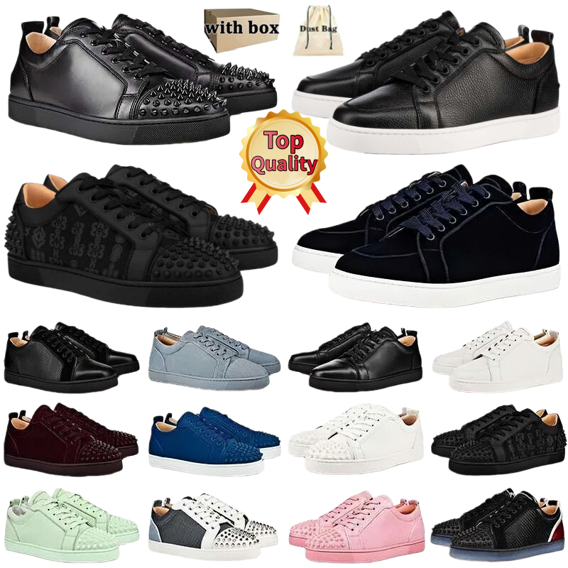 Designer Shoes Red Dress Shoes Men Women Casual Shoes Bottoms Sneakers Glitter Grey Leather Suede Women Fashion Spikes Luxury Classic Office Trainers 35-47