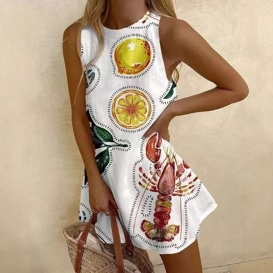 Station Autumn New Round Neck Sleeveless Women's Long Sweatshirt Ocean Elements Casual Shirt DREAM RECALL